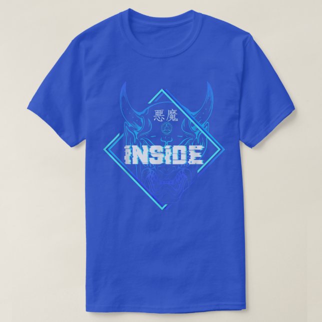 Camiseta Samurai Oni Warrio, Dentro estético de demônio jap (Frente do Design)