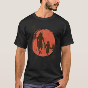 Camiseta Samurai Padre Art Japonês Bloodstain Japonês Wa