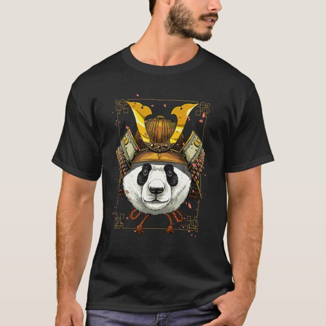 Camiseta Samurai Panda Bear Guerreiro Japonês Bushido Japan (Frente)