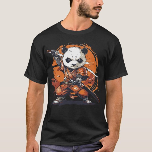 Camiseta Samurai Panda: Espírito do Guerreiro (Frente)
