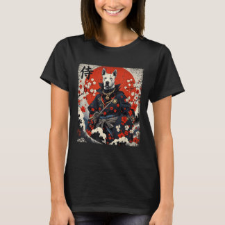 Camiseta Samurai Pitbull japonês Tattoo Kawaii Ukiyo-e Nin