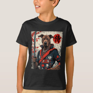 Camiseta Samurai Pitbull japonês Tattoo Kawaii Ukiyo-e Nin