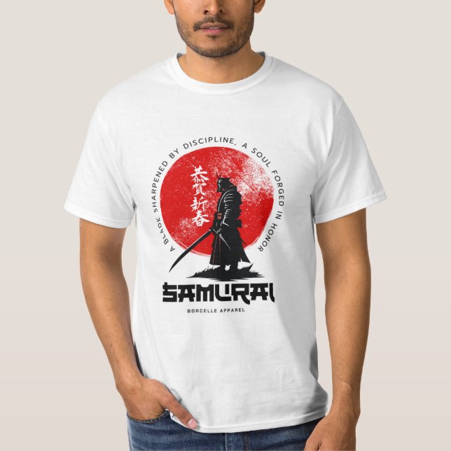 Camiseta Samurai Print Cotton T-Shirt – Bold & Stylish  (Frente)