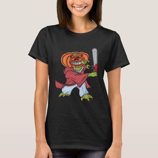 Camiseta Samurai Pumpkin Halloween Costume (Frente)