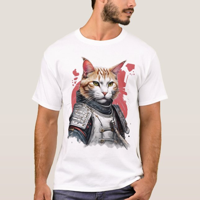 Camiseta Samurai Punk Cat (Frente)