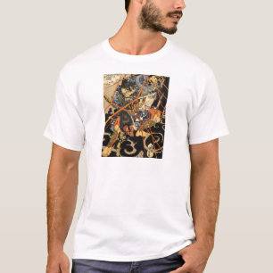 Camiseta Samurai que luta o monstro