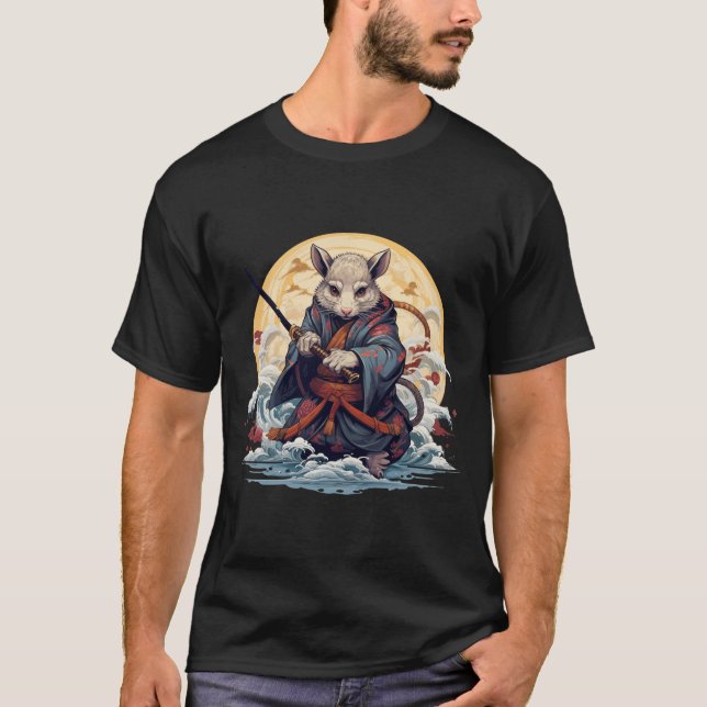 Camiseta  Samurai rat Basic Dark T-Shirt (Frente)