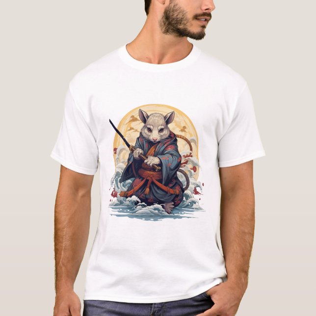 Camiseta  Samurai rat Basic white T-Shirt (Frente)
