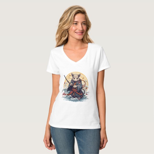 Camiseta Samurai Rat Women's T-Shirts (Frente Completa)