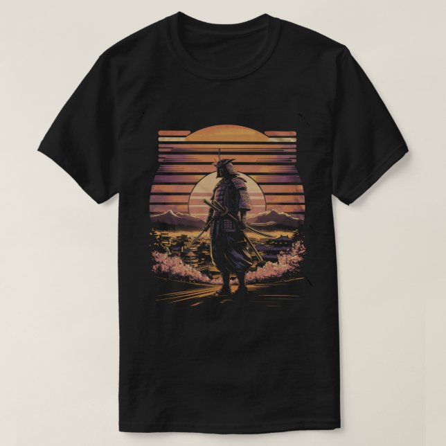 Camiseta Samurai - Retro de Combate à Arte Japonesa (Frente do Design)