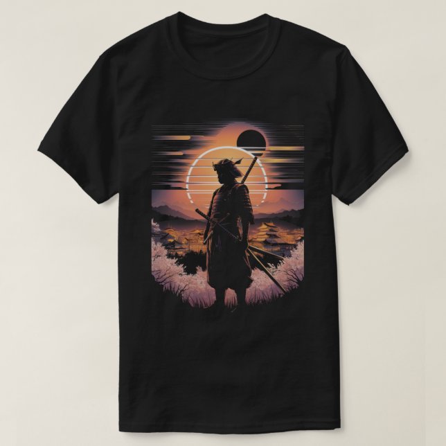 Camiseta Samurai - Retro de Combate à Arte Japonesa (Frente do Design)