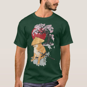 Camiseta Samurai Shiba Inu Cachorro Japonês Blossom Saku