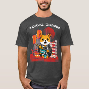 Camiseta Samurai Shiba Inu Japonês Aestética Sakura Cherry