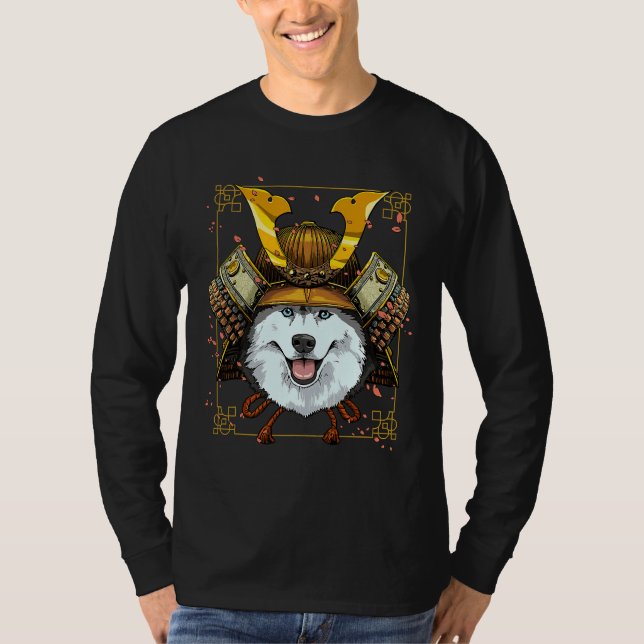 Camiseta Samurai Siberian Husky Dog Warrior (Frente)