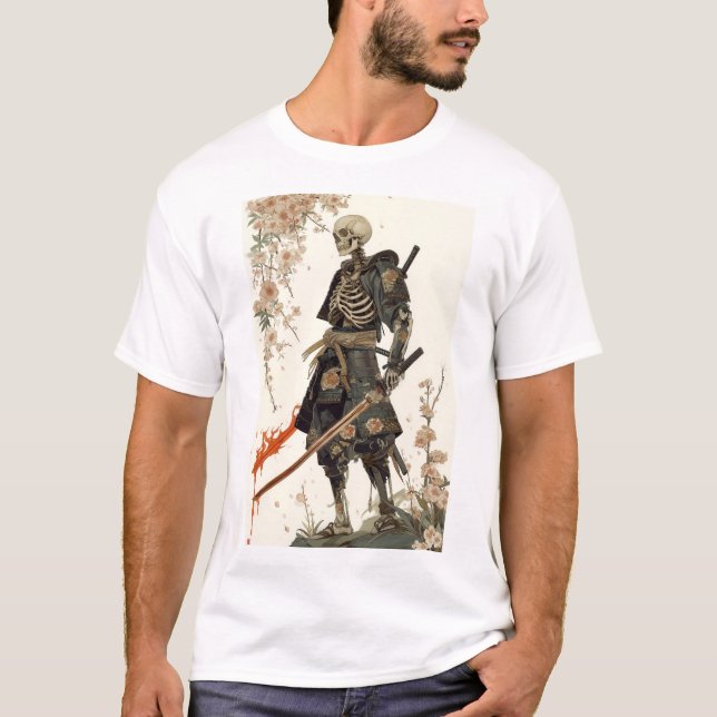 Camiseta Samurai Skeleton Warrior T-Shirt (Frente)