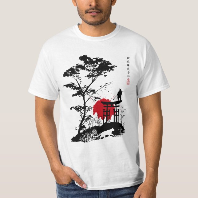 Camiseta Samurai sobre torii (Frente)