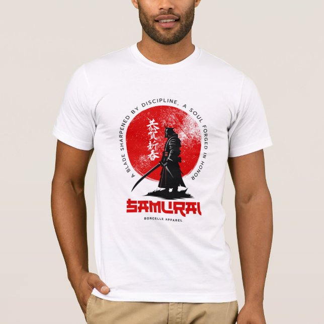 Camiseta Samurai Spirit – Warrior of Discipline and Honor (Frente)
