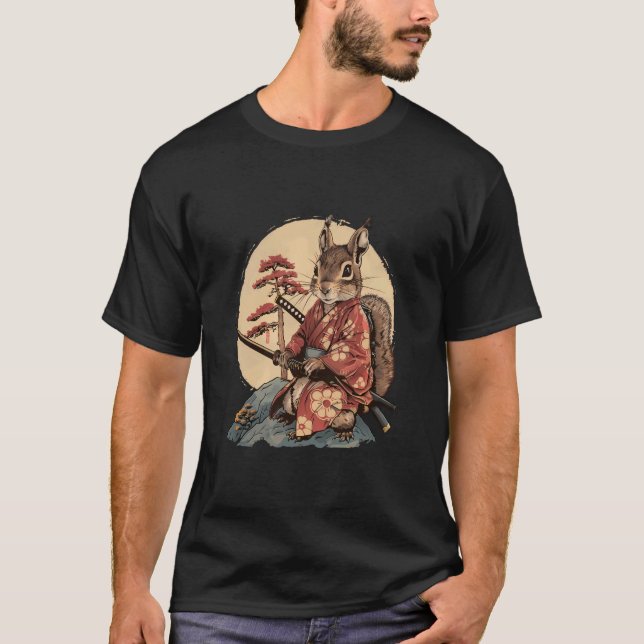 Camiseta Samurai Squirrel Japonês Ninja Squirrel Japonês (Frente)
