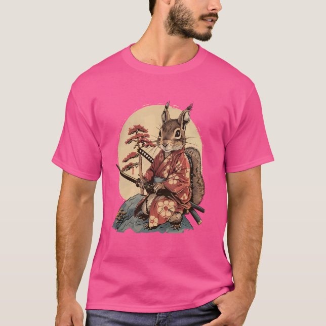 Camiseta Samurai Squirrel Japonês Ninja Squirrel Japonês (Frente)