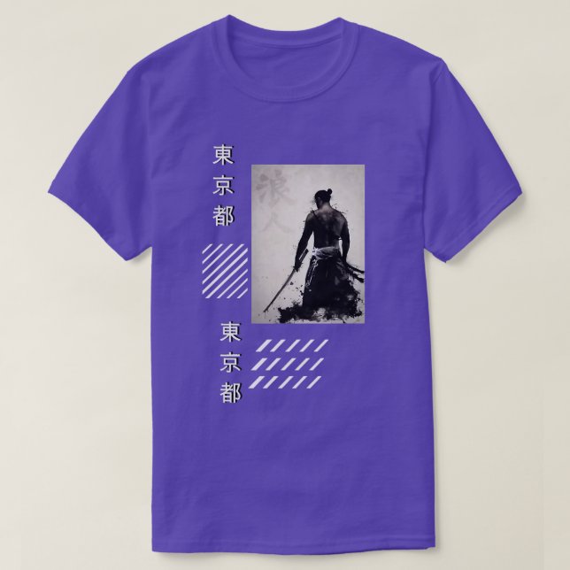 Camiseta Samurai Style Japanese Ronin Warrior Streetwear  (Frente do Design)