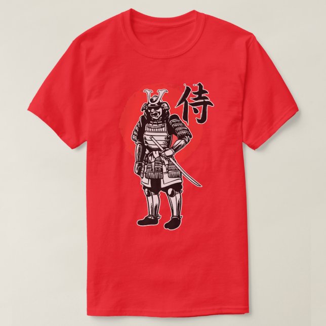 Camiseta Samurai Sword and Armor A Warrior, do Japão (2) (Frente do Design)
