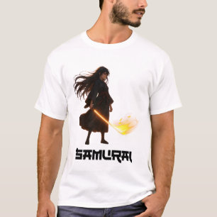 Camiseta Samurai Swordswoman - Epic Anime Guerreiro Japonês
