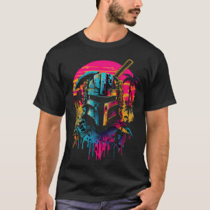Camiseta Samurai Synthwave Retrowave Colorful 80s Graphic