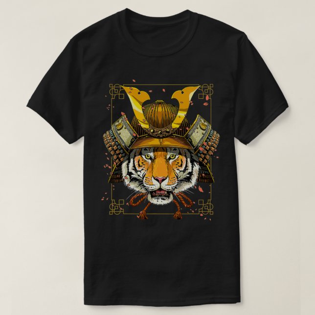 Camiseta Samurai Tiger Warrior Samurai Lovers Dotados Por M (Frente do Design)
