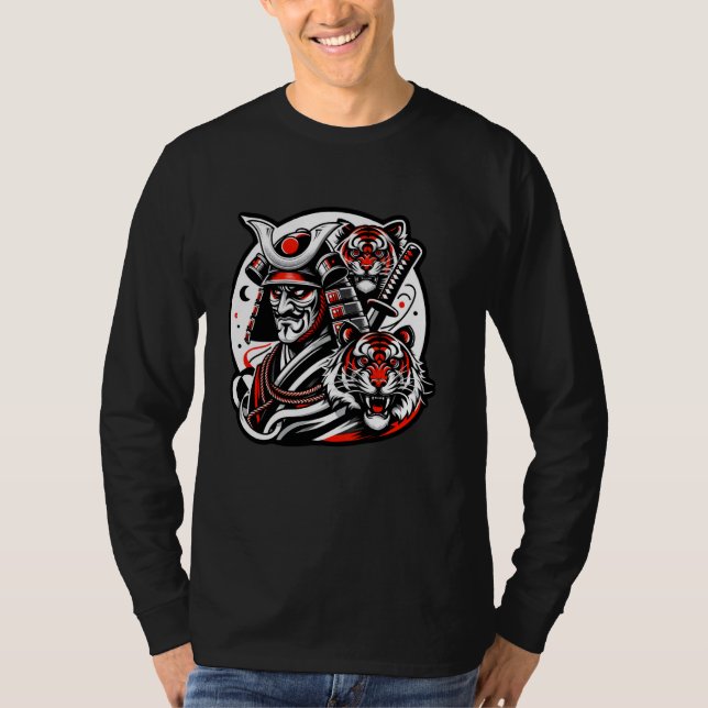 Camiseta Samurai Tigers Quest Discover The Anime Samurai Ja (Frente)