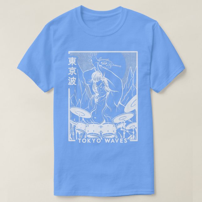 Camiseta Samurai Tocando Tambores Futuro Japonês Arte Do Ja (Frente do Design)