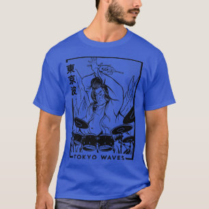 Camiseta Samurai Tocando Tambores Futuro Japonês Arte Do Ja