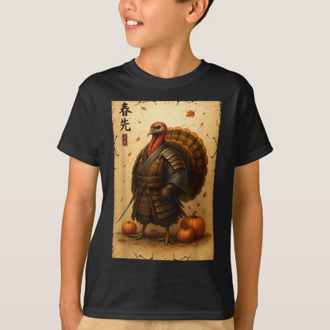 Camiseta Samurai Turkey Thanksgiving Japanese Warrior Anime (Frente)