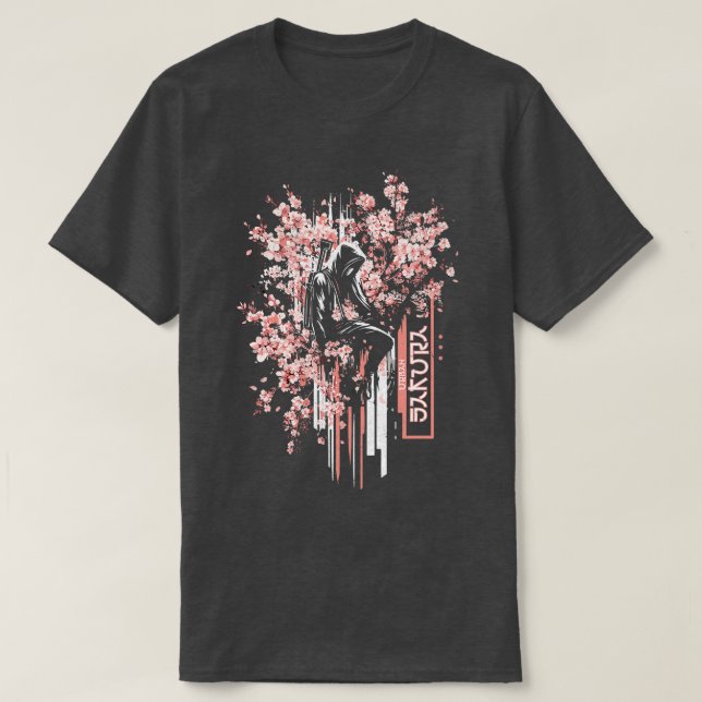 Camiseta Samurai Urbano Entre Sakura TShirt Moderno C (Frente do Design)