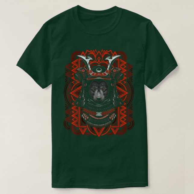 Camiseta Samurai urso tatuagem tribal  (Frente do Design)