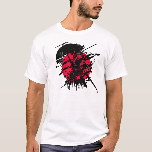 Camiseta samurai vermelho e preto (Frente)