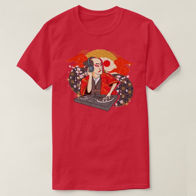 Camiseta Samurai Warrior Bushido Code Japonês DJ Swordsmen (Frente do Design)