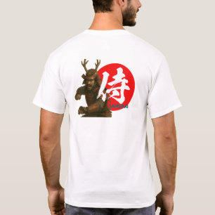 Camiseta Samurai Warrior com Ascensão Sun e Kanji
