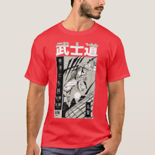 Camiseta Samurai Warrior Fighter com a cotação japonesa da