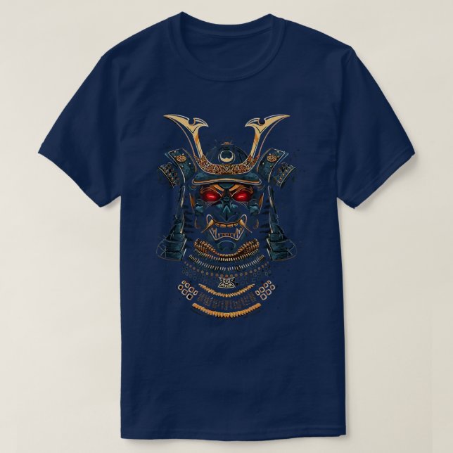 Camiseta Samurai Warrior Japanese Bushido Mask  (2) (Frente do Design)