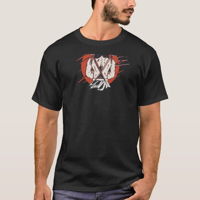Camiseta Samurai Warrior Japonês Kanji e espada Japanas a (Frente)