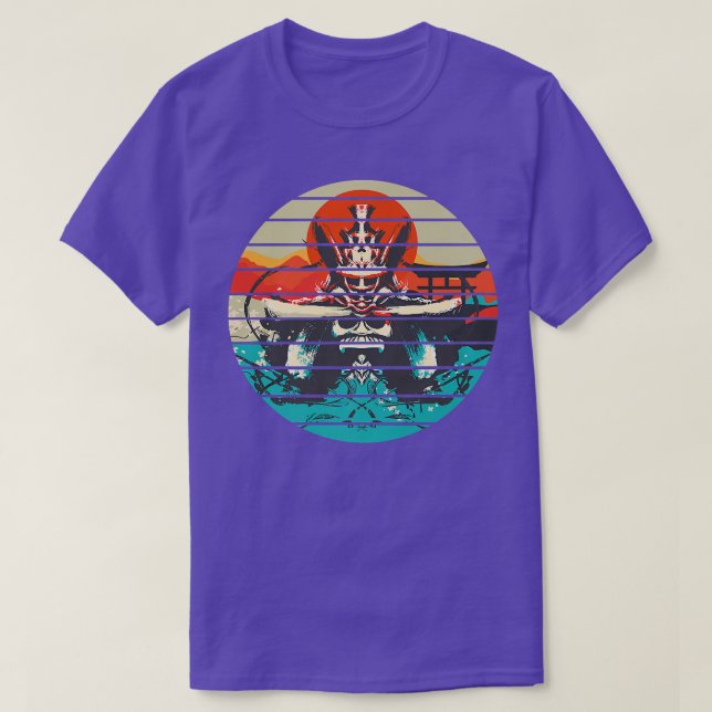 Camiseta Samurai Warrior Japonês Retro (2) (Frente do Design)