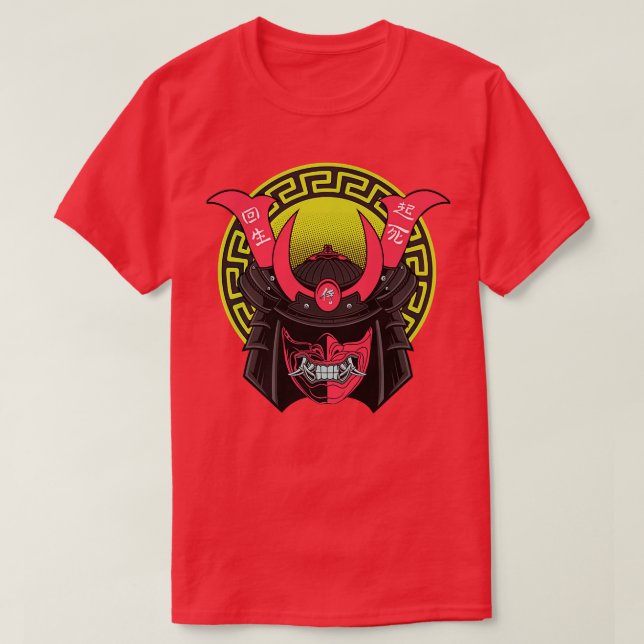 Camiseta Samurai Warrior Mask Graphic (2) (Frente do Design)