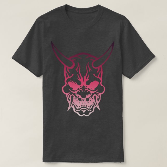 Camiseta Samurai Warrior Mask, Hannya Oni Mask Japan Anime  (Frente do Design)
