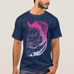 Camiseta Samurai Warrior Mask, Hannya Oni Mask Japan Anime