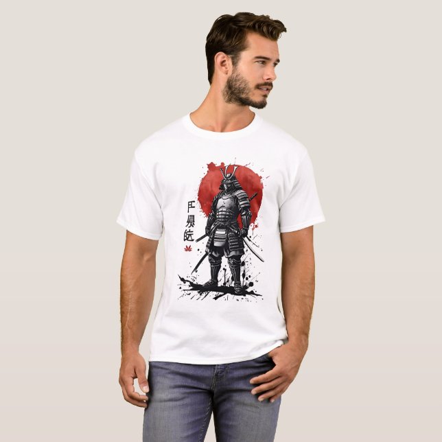 Camiseta Samurai Warrior T-Shirt - Japonês Bushido Art (Frente Completa)