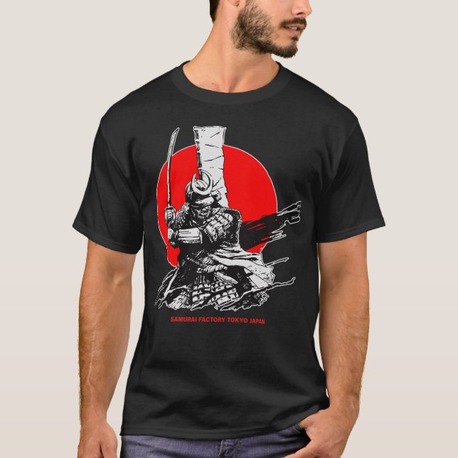 Camiseta Samurai Warrior Tokyo Japan Bushido Japanese Retro (Frente)