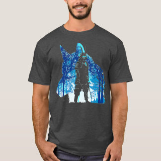 Camiseta Samurai wolf temple japanês guerreiro katanas