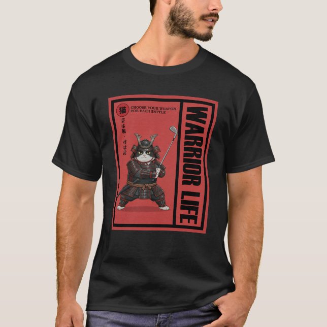 Camiseta Samurainimals Gato Arma (Frente)