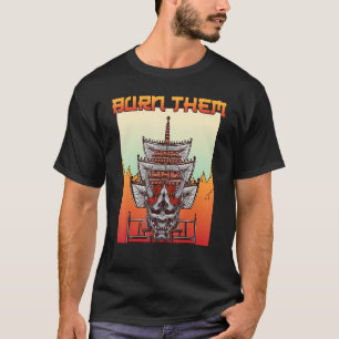Camiseta Samurais Queime-os Xogum Otaku Katana D