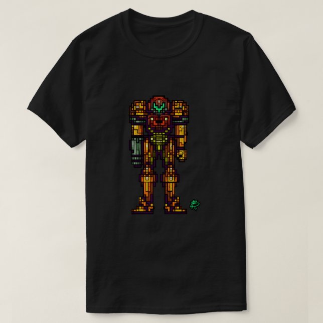 Camiseta Samus Aran - A Caçadora Metróide (Frente do Design)